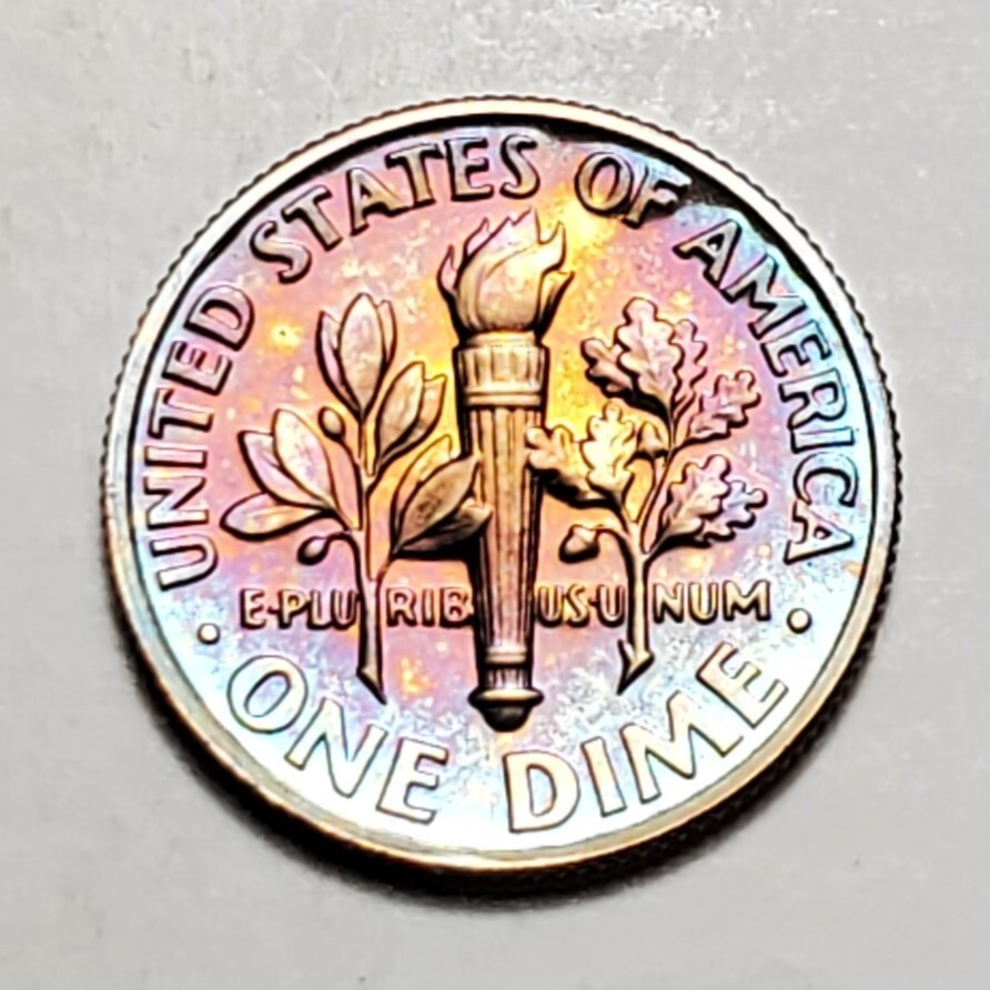TONED 1987 S ROOSEVELT DIME PROOF UNC #C4325