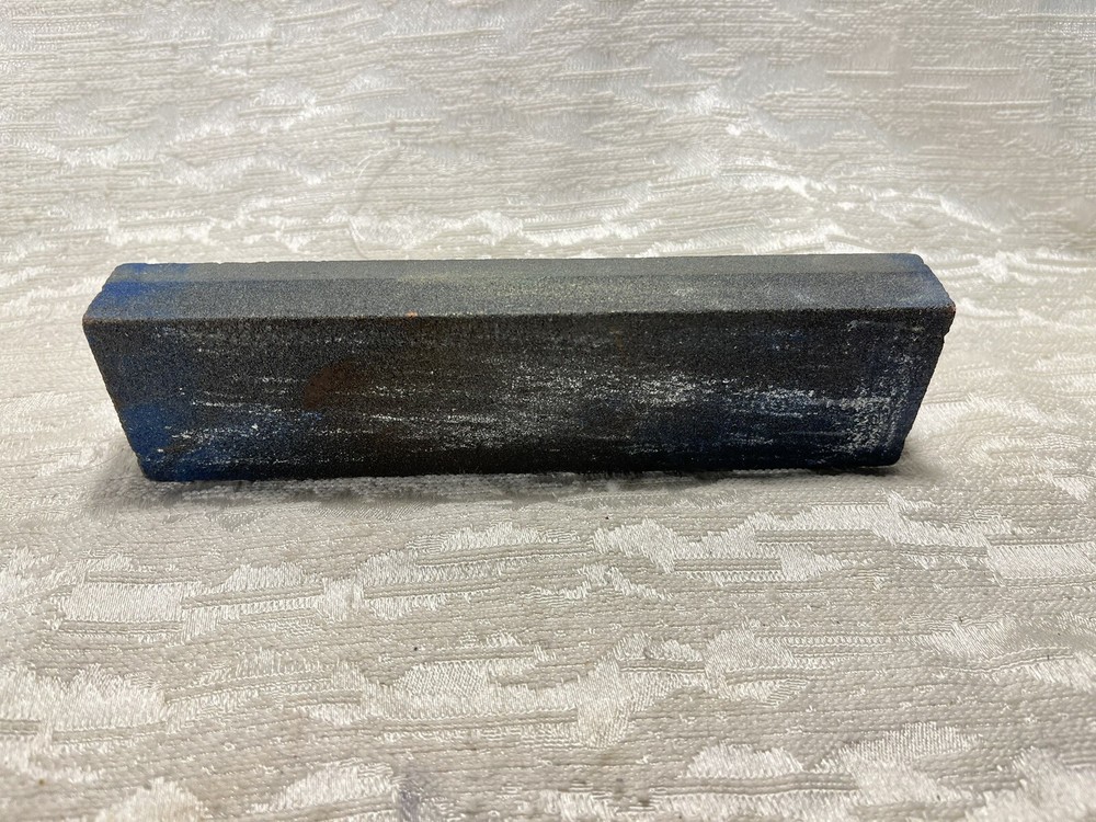 Two Grit Gray 8" Stone Knife Sharpening Stone Rectangular Fine Tool Rare --5546