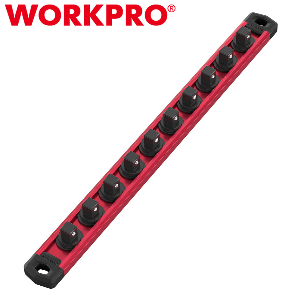 WORKPRO Magnetic Socket Organizer 1/2 Drive Socket Rail Heavy Duty Socket Holder