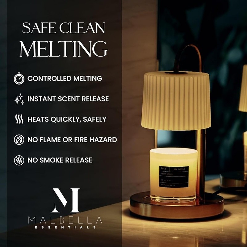 Adjustable Candle Warmer Lamp Timer Scent Release Mood Lighting Elegant Design