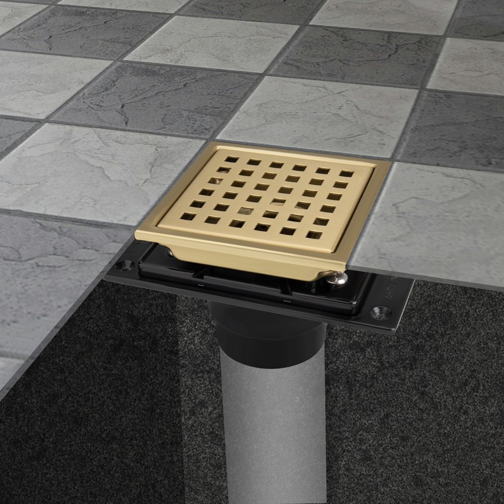 ABS Rectangular Shower Drain Base Fits 2 or 3 Inch Pipe for Bathroom Floor