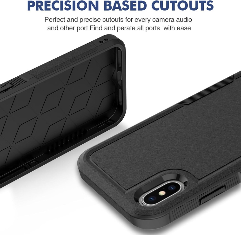 iPhone X/iPhone Xs Case: Dual Layer Protective Heavy Duty Shockproof Rugged Bump
