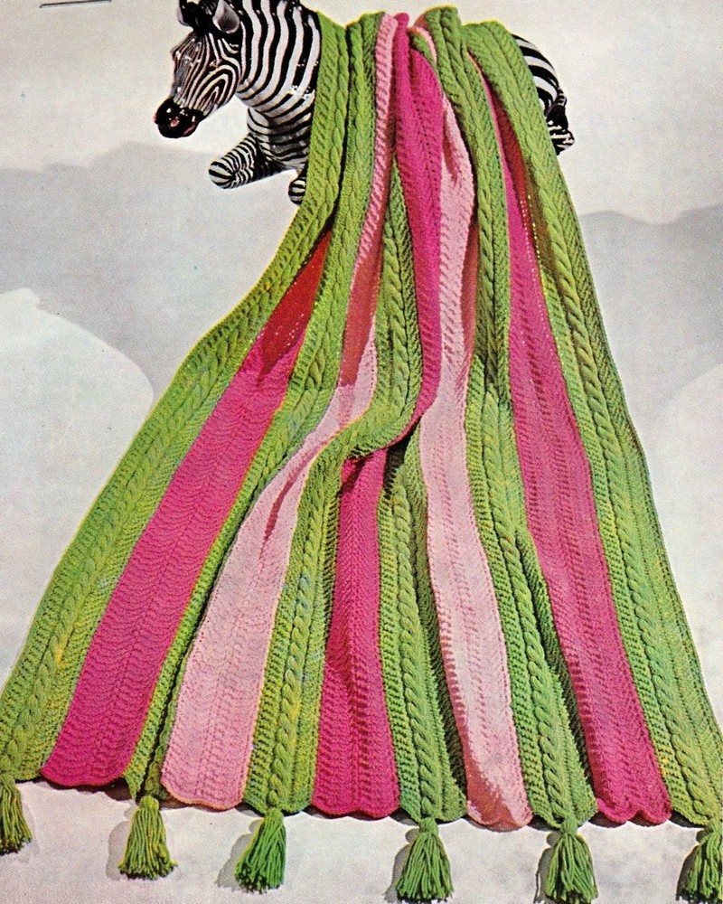 VINTAGE Bon Bon Stripes Afghans/KNITTING Pattern INSTRUCTIONS ONLY
