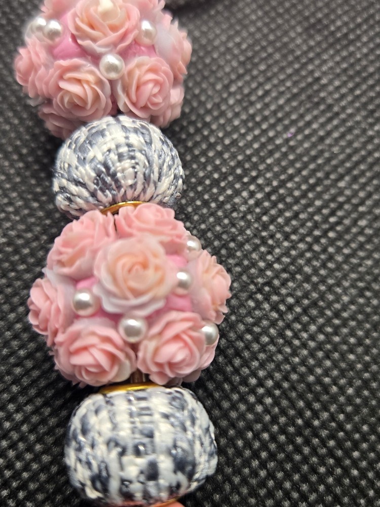 Handcrafted Rose Bead Key Chain