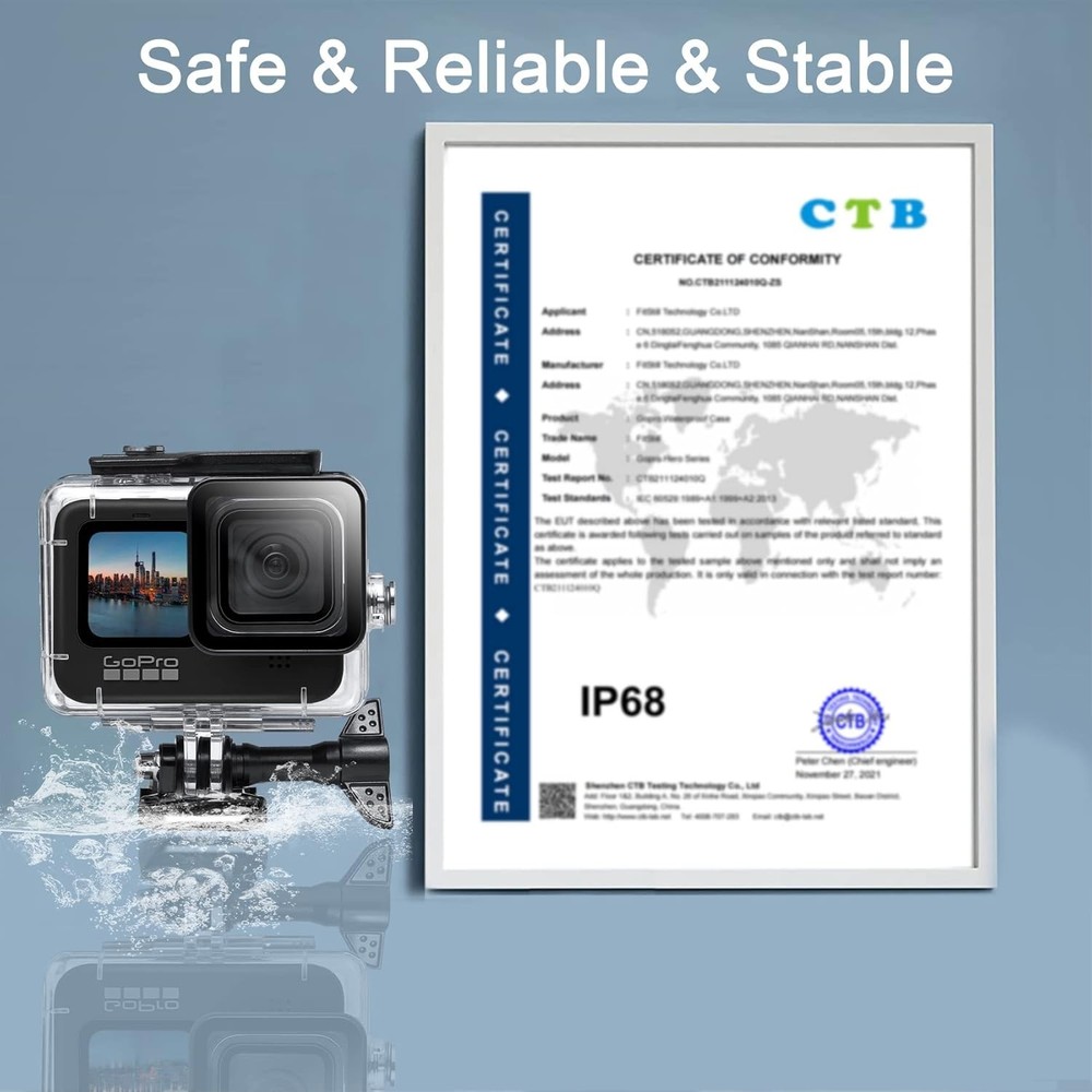 Waterproof Shell for GoPro Hero 9-13 – 196FT Depth Capability for Divers