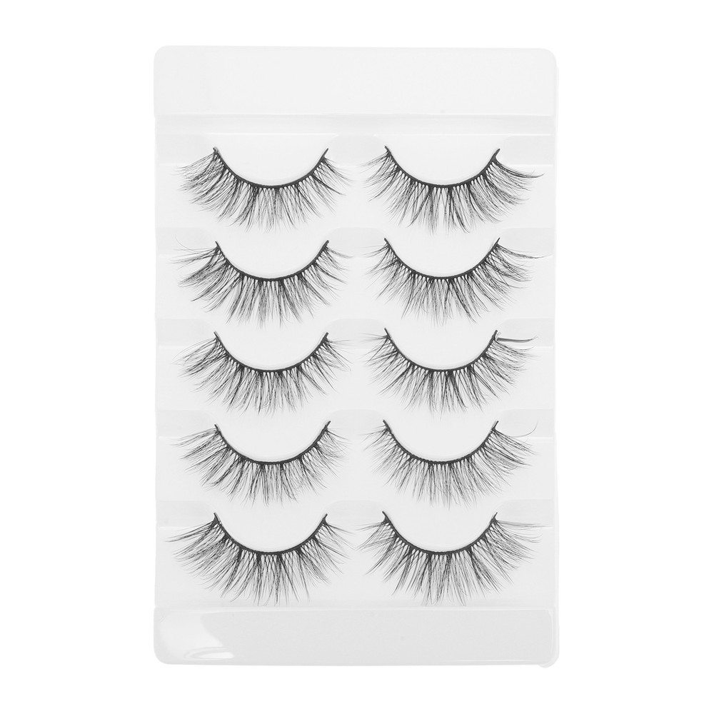 3D False Eyelashes for Makeup Black 5 Pairs