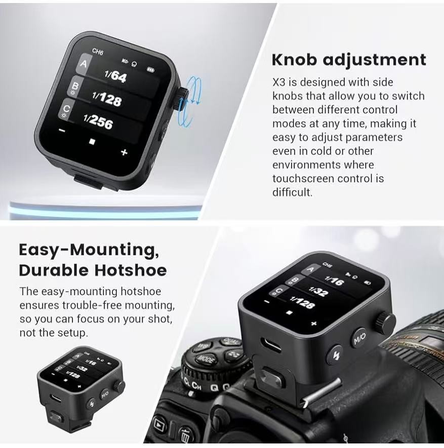 Godox X3N X3-N TTL Wireless Flash Trigger, 2.4G Wireless Touchscreen Flash Trans
