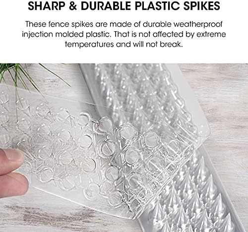 24 Pack Clear PVC Bird Spike Strips Outdoor