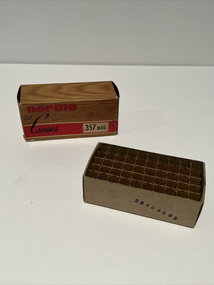 Vintage Norma .357 Magnum Empty 50 Cases Cartridge Box