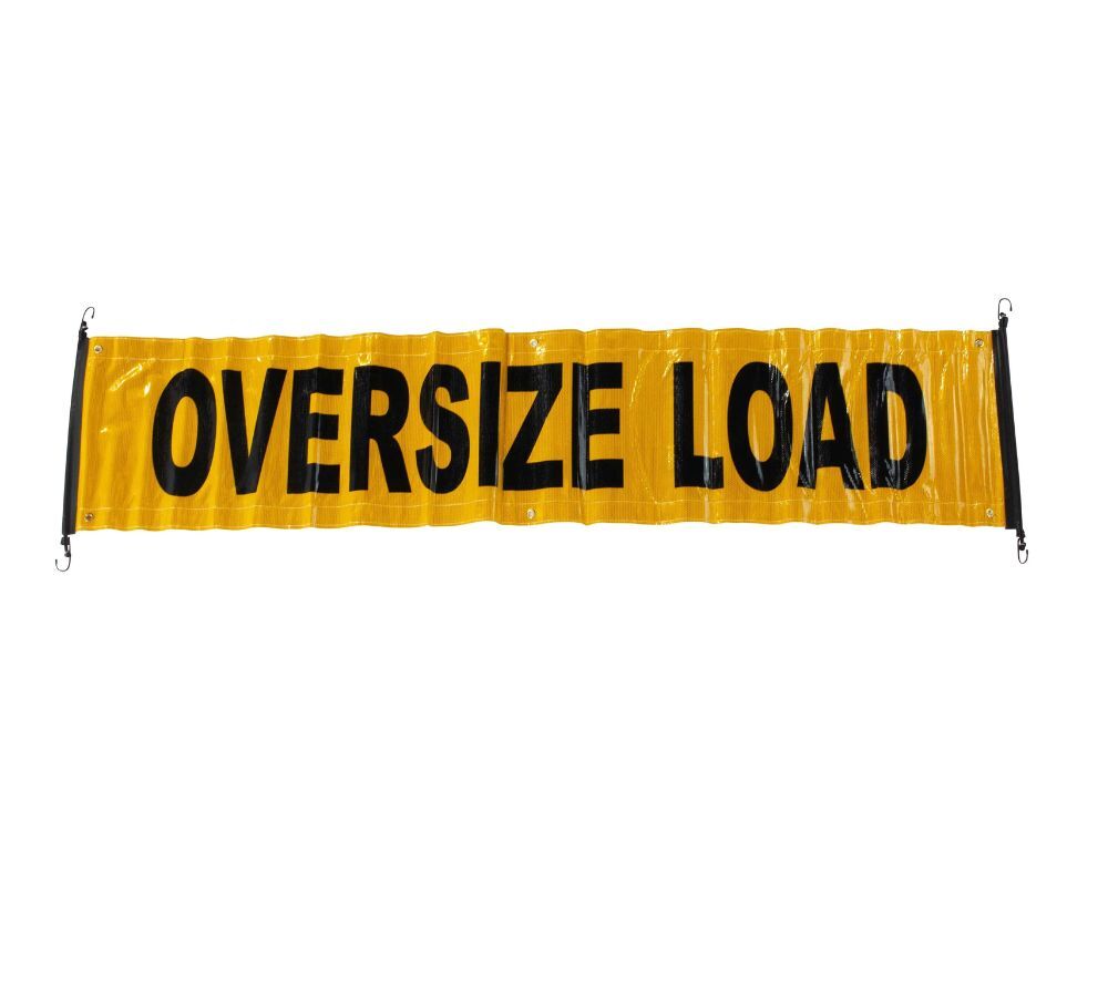 2 PK 18"x84" Reflective Oversize Load Sign Banner for Trucks, Trailer w/Bungee