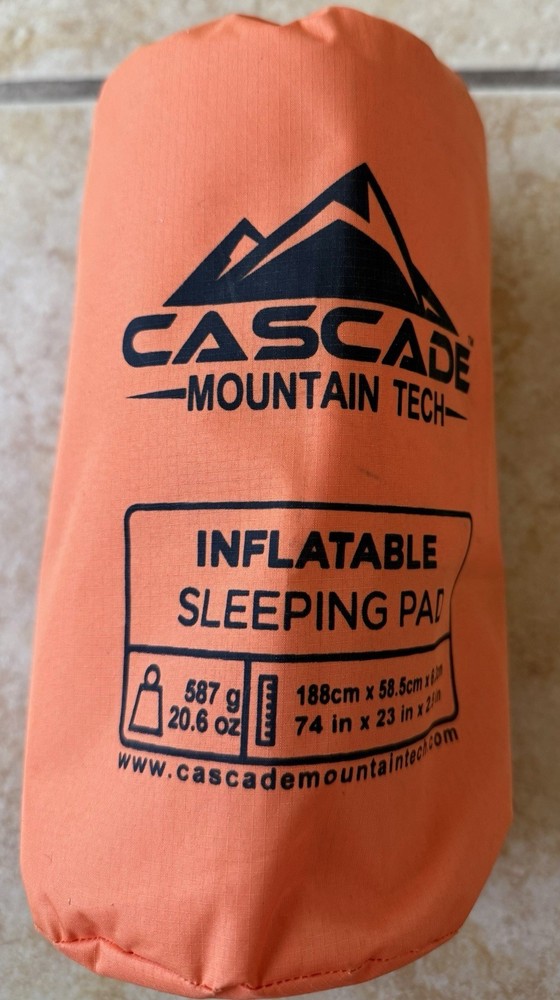 NEW - Cascade Mountain Tech Inflatable Sleeping Pad - FREE SHIPPING!