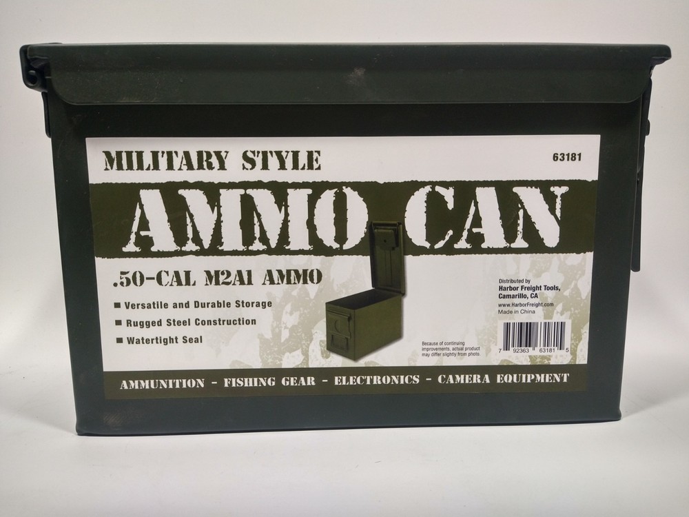 Military Style 50 Cal Ammo Can Box AMMUNITION CONTAINER