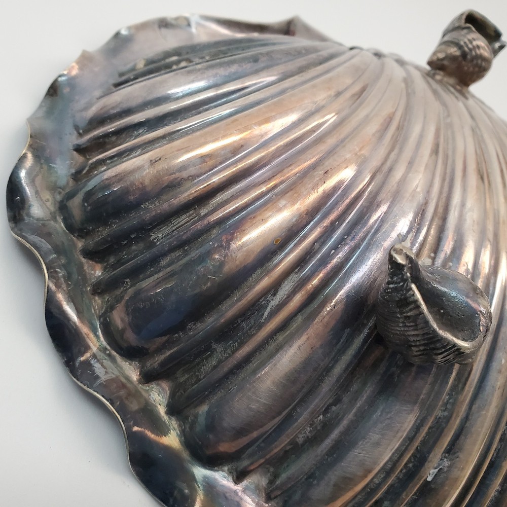 Antique Wilson & Sharp Edinburgh SCALLOP Shell Dish Silver‑Plate 8885 Footed