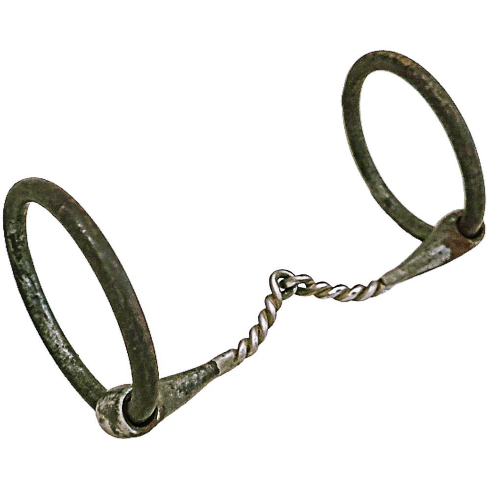 Unmarked Half Breed Twisted Wire Training Iron Loose Ring Snaffle Bit 5-1/2 wide