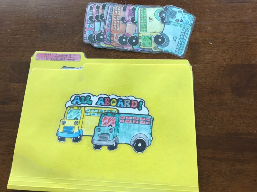 All Abroad! R controlled Words  3-4 grades language arts file folder game
