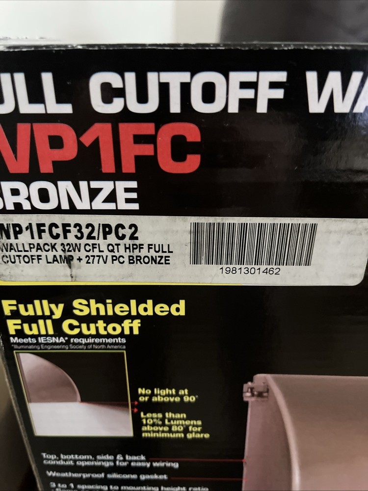 RAB #WP1FC32/PC2 WallPack 32 Watt Full Cutoff Lamp Bronze
