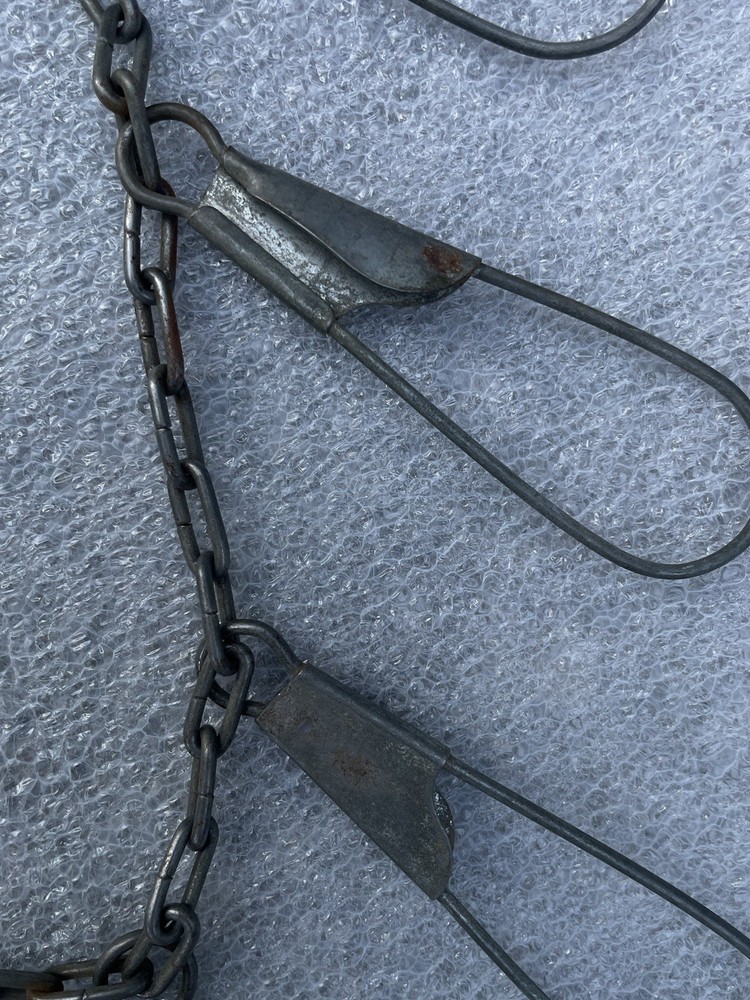 Vtg Metal Chain Link Fish Stringer 9 Snap Loop Clips ??" Long