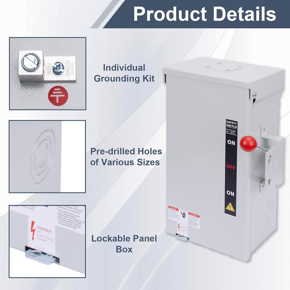 100A Generator Transfer Switch, 24000W Universal Double Throw Safety Switch, 120