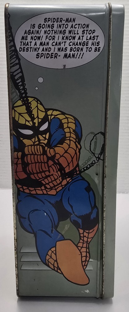 Marvel Amazing Spiderman Tin Type Locker-2000 - No Handle & Some Rust. 12x4x4