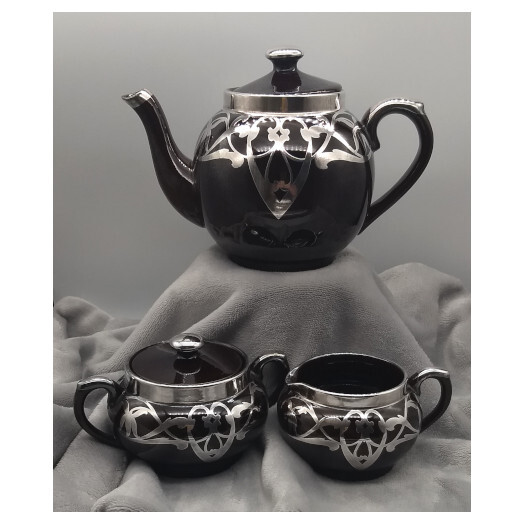 Gibson Silver Overlay Tea Set