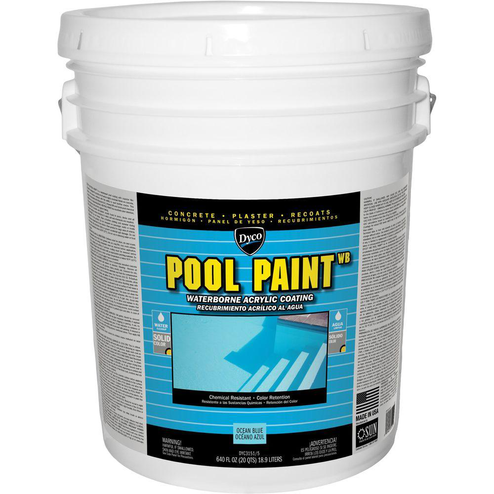 5 Gal Semi Gloss Ocean Blue Masonry Swimming Pool Acrylic Coating Exterior Paint