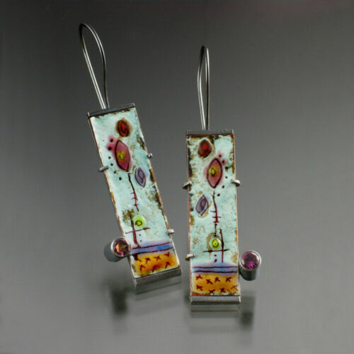 Silver Plated Ruby Earrings Hook Women Dangle Drop Jewelry Lab-Created