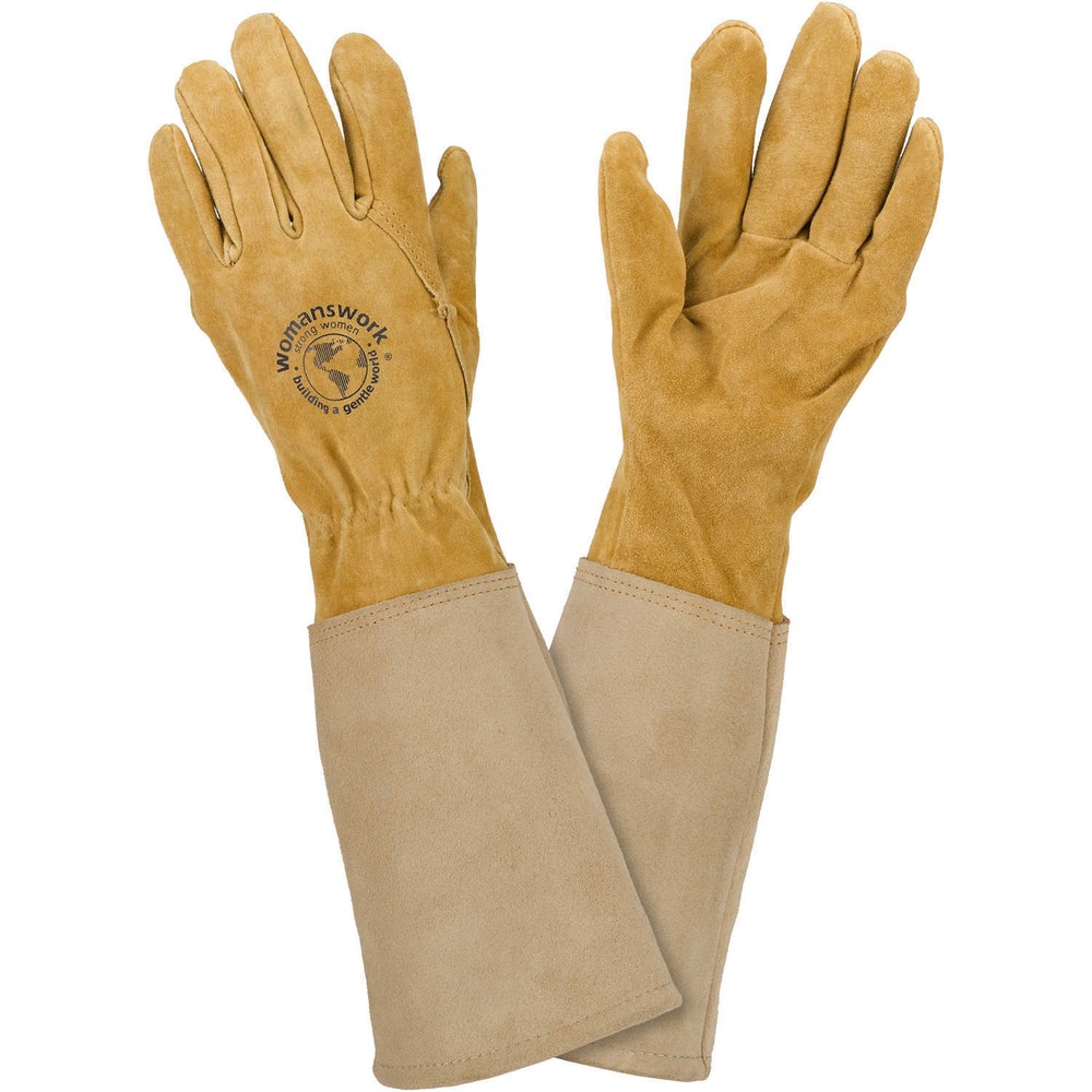 Womanswork All-Leather Gauntlet Gloves Medium