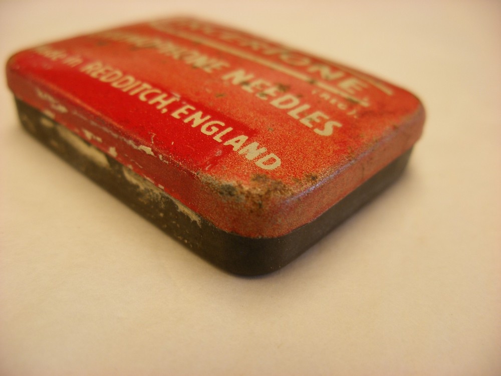 Phonograph Victrola Gramophone Needle Tin - Concertone Redditch - Empty