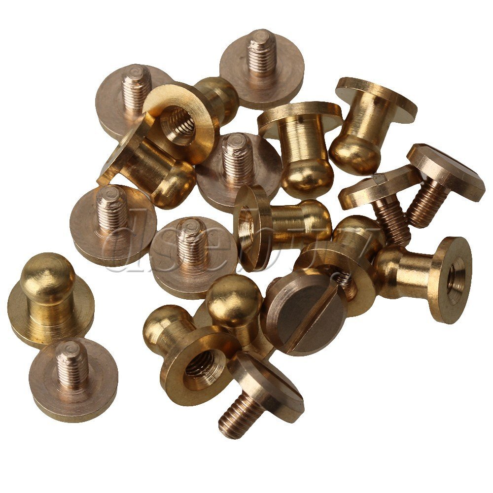 10pcs 8 x 5 x 8mm Solid Brass Screw In Button Studs Chicago Screws Nail Rivets