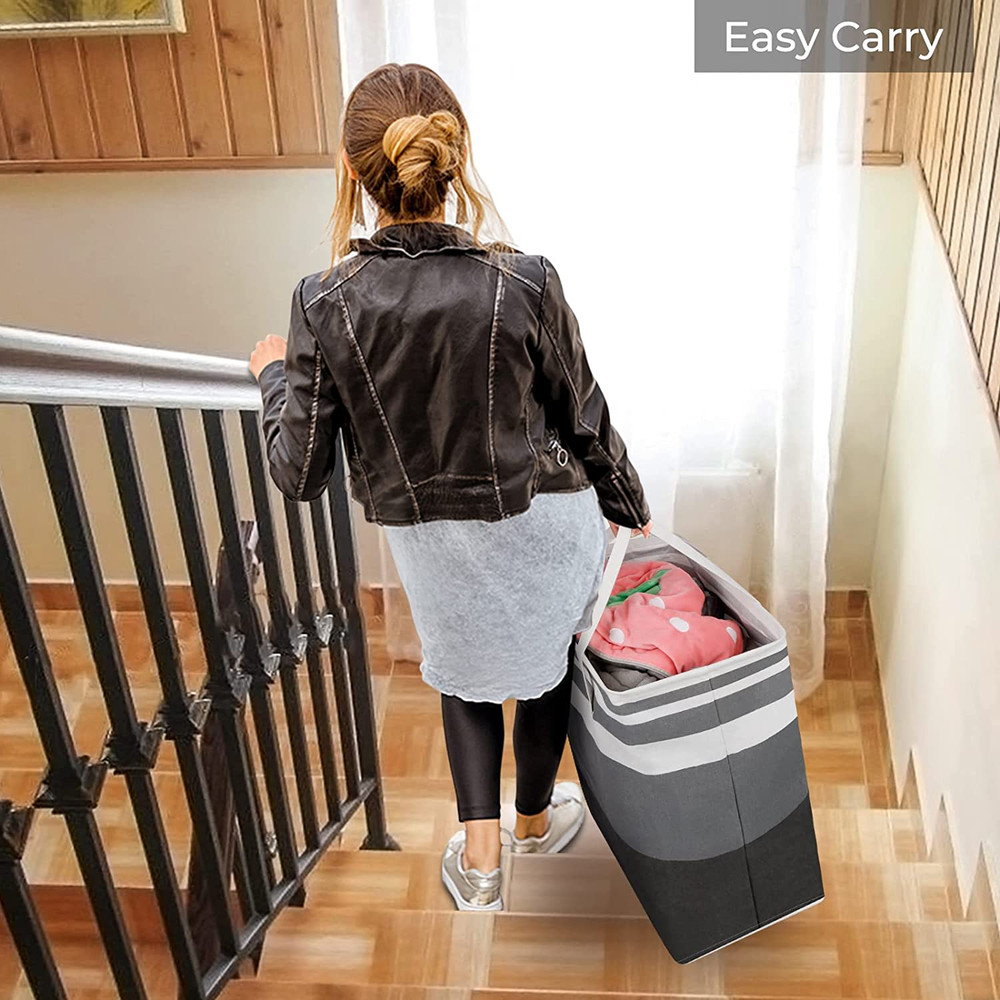 2 Pack Large Laundry Baskets, Waterproof, Freestanding Laundry Hampers, Collapsi