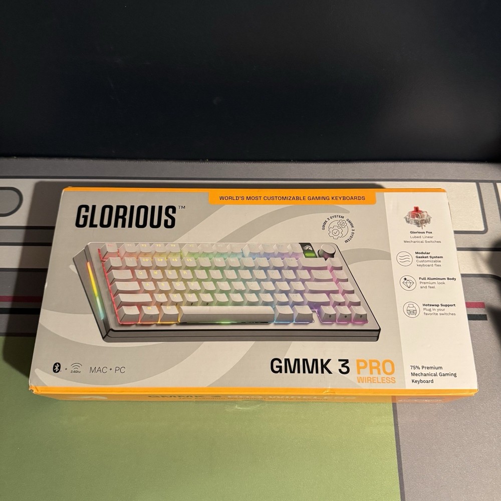 Glorious GMMK 3 PRO 75% Wireless Gaming Keyboard - Silver (New)
