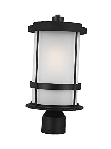 Generation Lighting 1-Light Wilburn Outdoor Post Lantern Post Mount Black