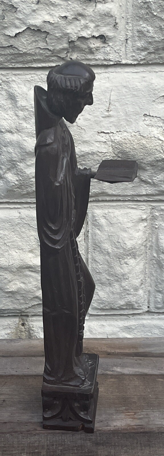 Vintage Saint Dominic Statue Hand Carved Mexico Monterrey Artist Signed 20”