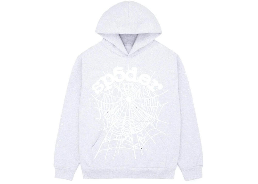 Sp5der Grey Web Hoodie