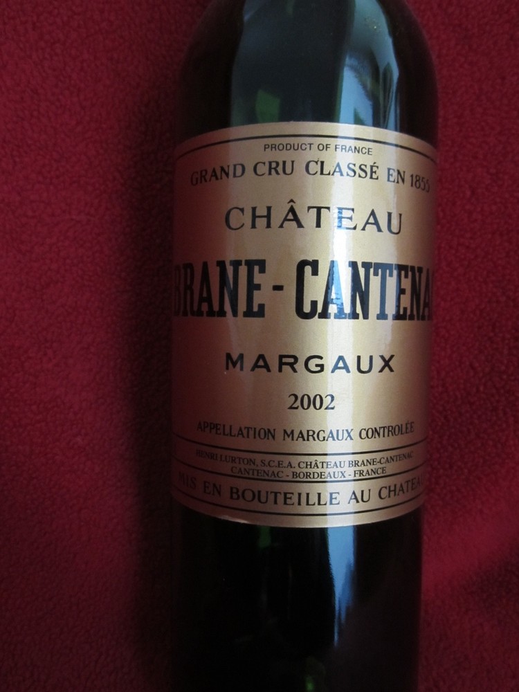 2002 Chateau Brane - Cantenac empty wine bottle with cork