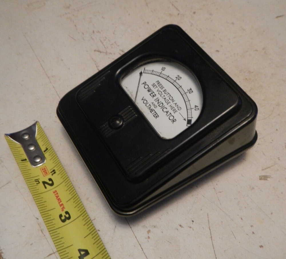 Vintage Industrial Simpson Volt Power Meter Panel mount angle Black Bakelite