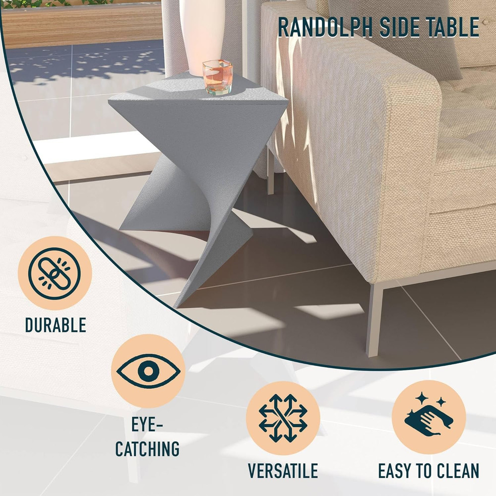 Randolph Modern Accent End Table Side Vanity Table (Grey)