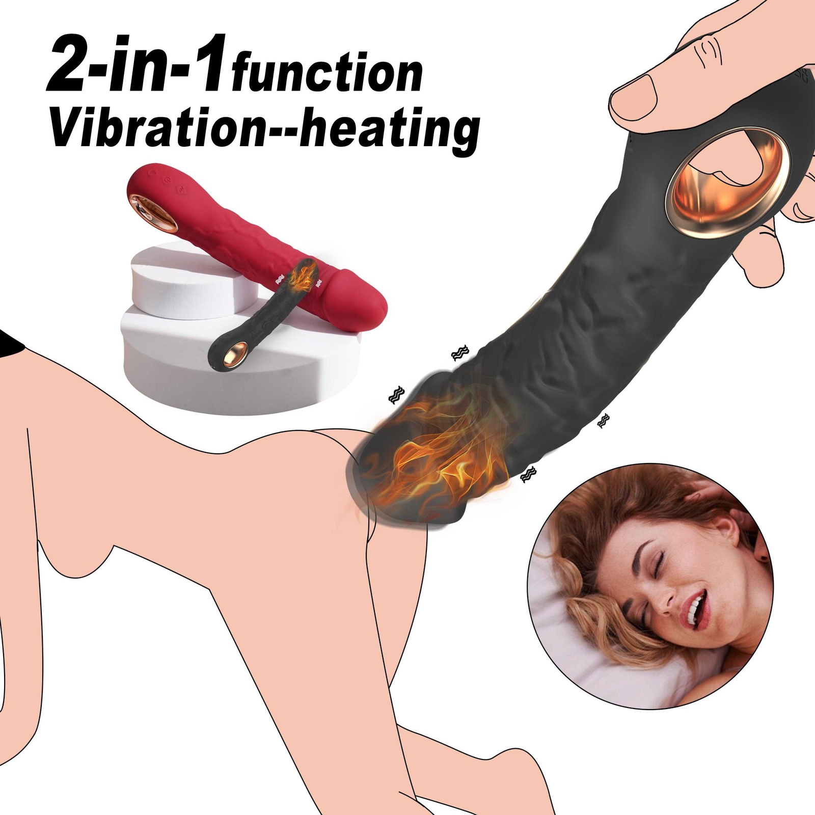 Realistic G Spot Vibrator Dildo Clit Massager Anal Stimulator Sex Toys for Women