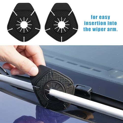2PCS Silicone Windshield Wiper Covers Arm Hole Protector Pivot Guards, Front