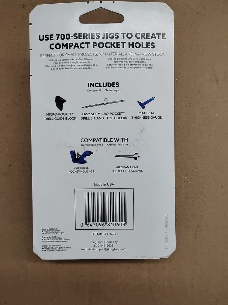 Kreg Micro-Pocket Drill Guide Kit 730 KPHA730