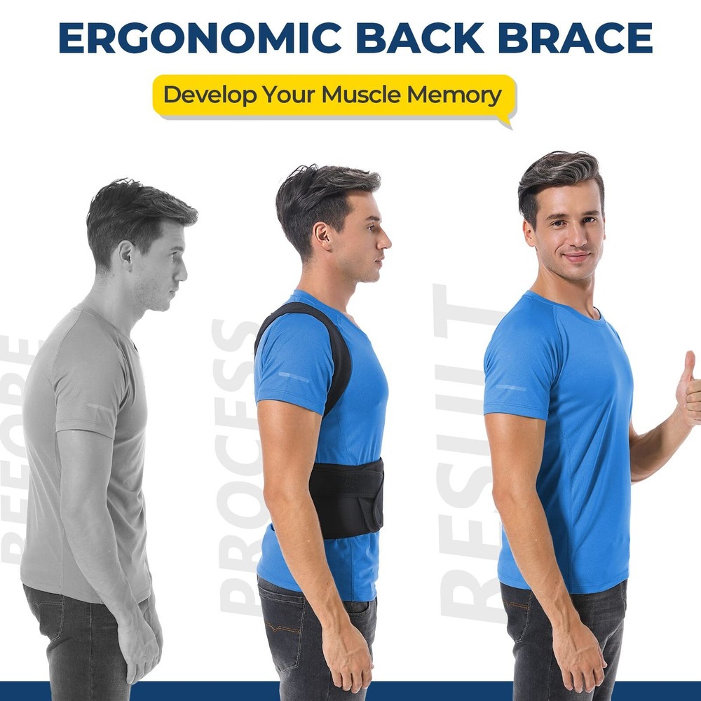 Posture Corrector Back Shoulder Support Correct Brace Belt Adjustable Men Women