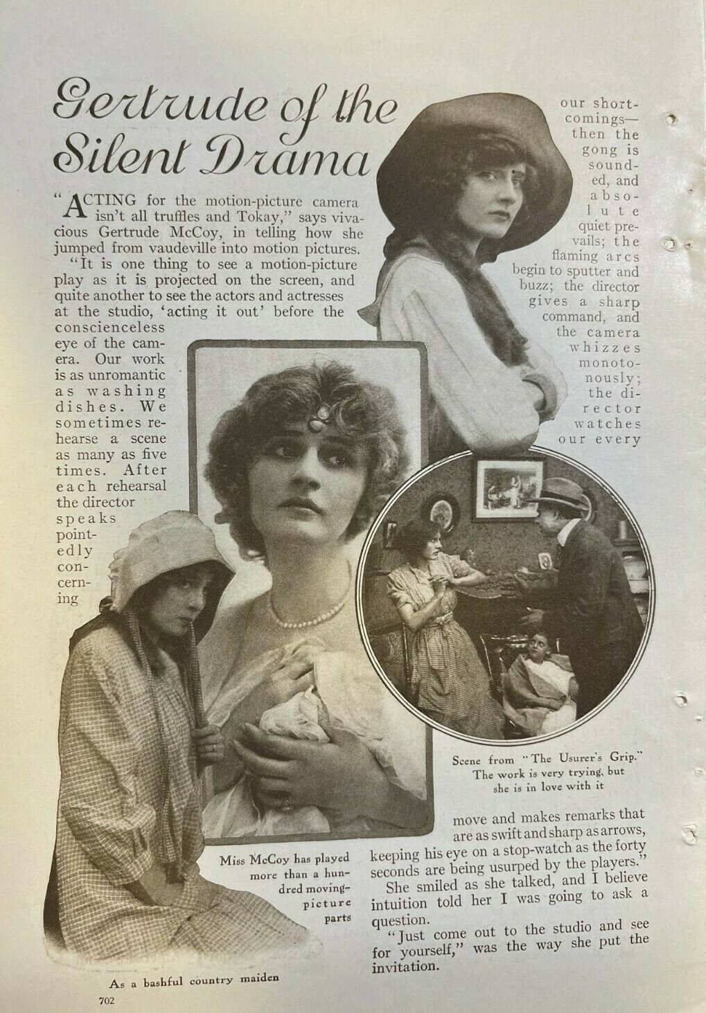 1914 Actress Gertrude McCoy illustrated
