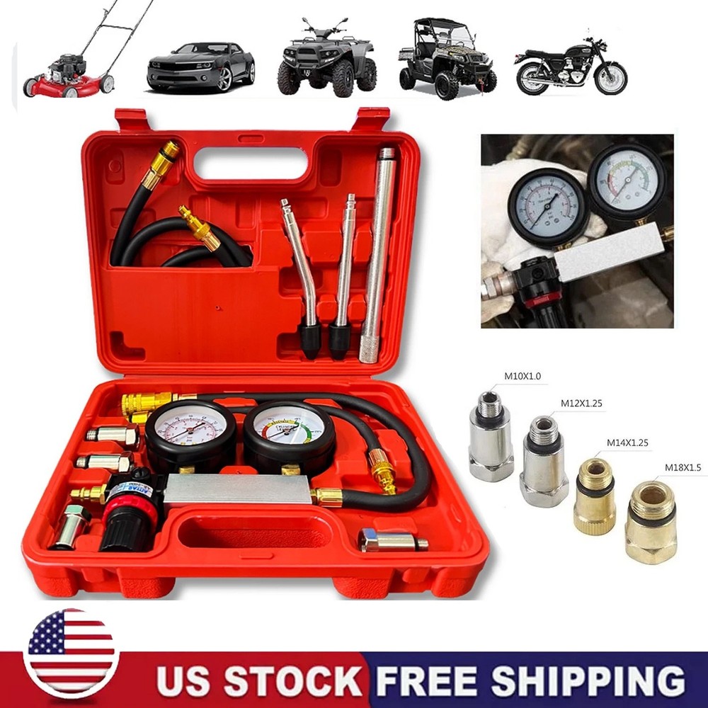Multi-Function Cylinder Leak Down Tester Gasoline Engine Compression Gauge Test