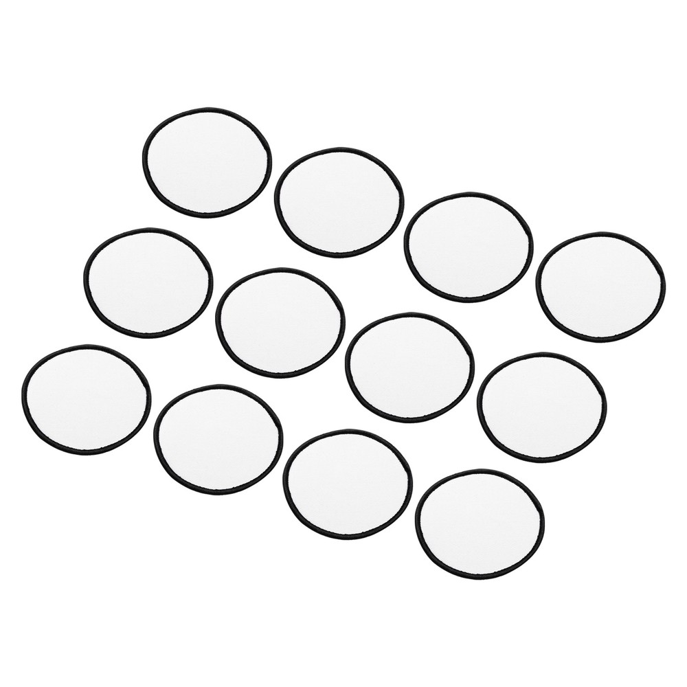60pcs Sublimation Patch Blank Round White with Black Border