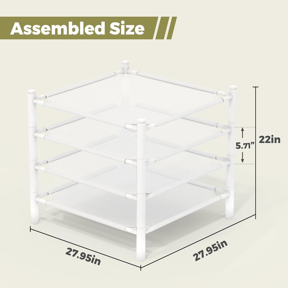 Sweater Drying Rack, 4 Tier Stackable Flat Drying Rack