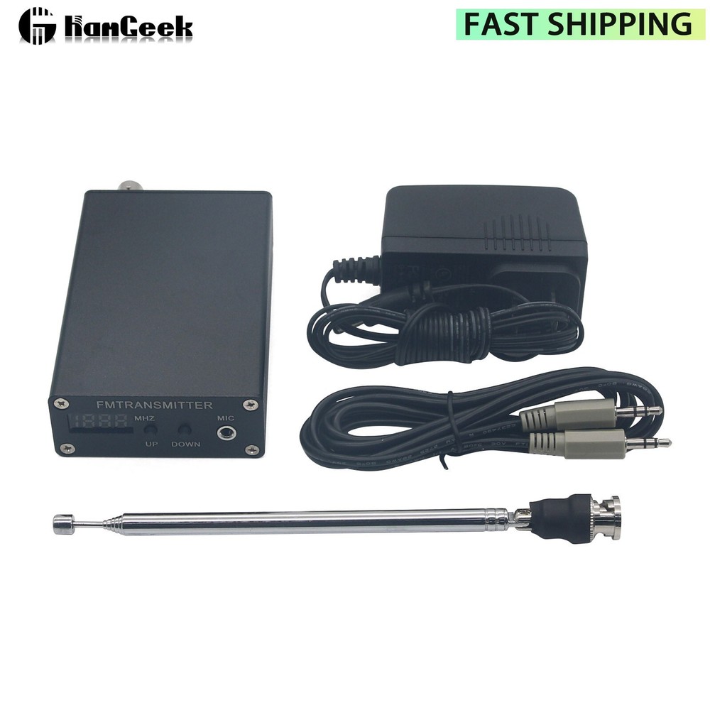 PLL Stereo FM MP3 Transmitter Mini Radio Station w/ Adapter Antenna Shield Wire