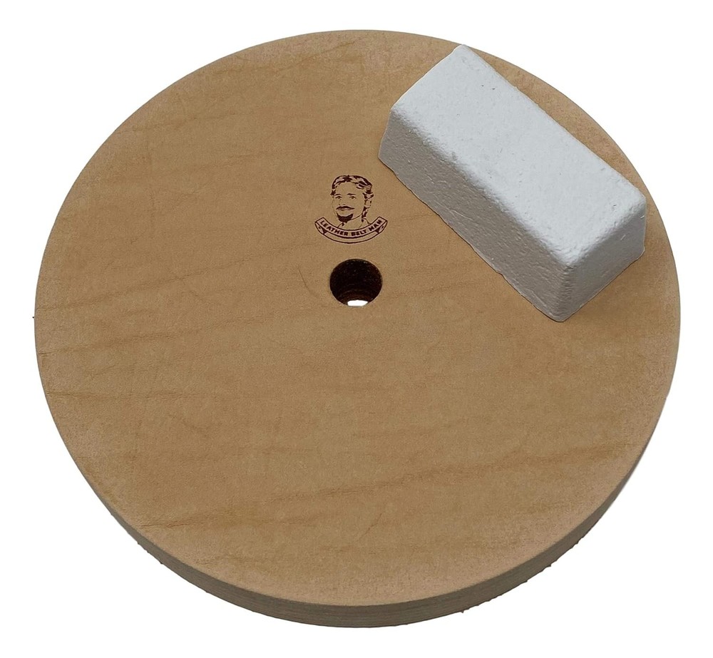 6" (3/4" Width) Leather Honing/Stropping Wheel - Fits 1/2" Arbor - Buffing...