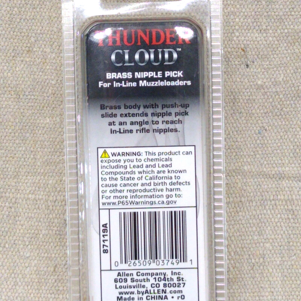 Thunder Cloud Muzzleloader Brass Nipple Pick, 87119A Deer Hunting & Shooting