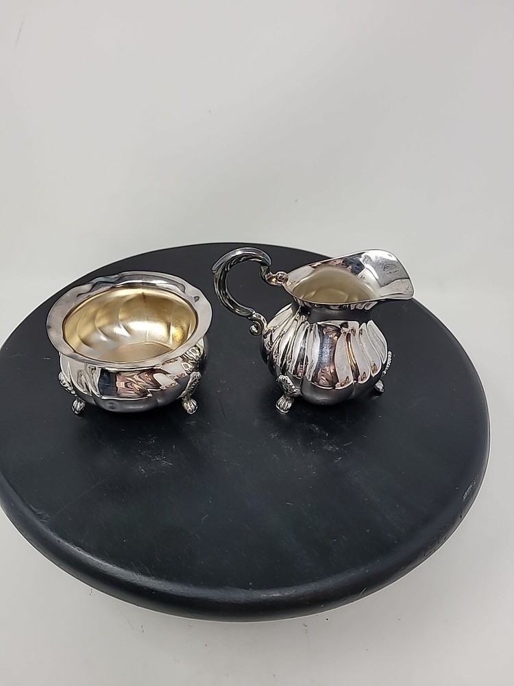 Sweden T.M. 60 GR Silverplate Silver Cream and Sugar Set - Sweden - 143.0 gr
