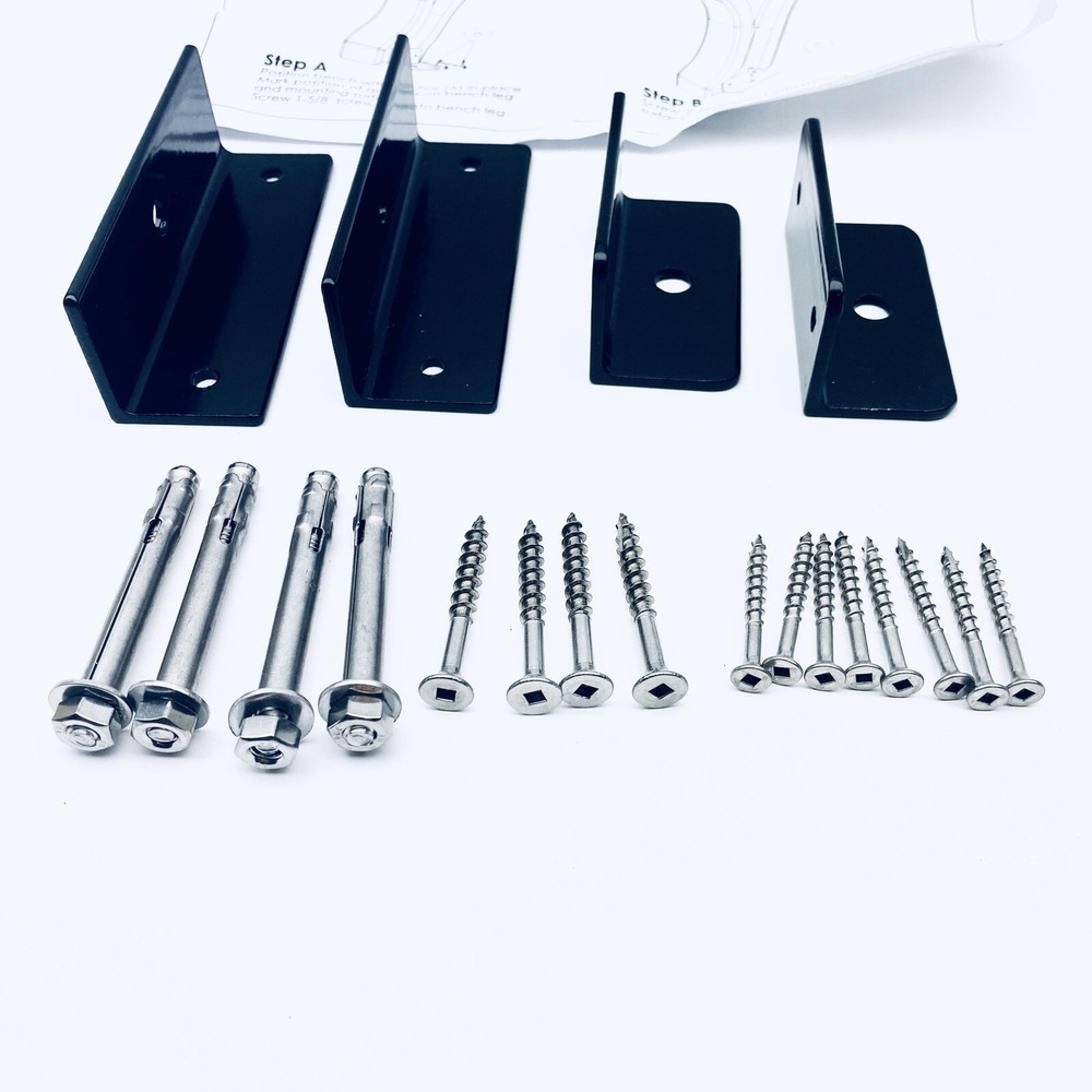 SURFACE MOUNT KIT FOR BENCHES (2) 4.5" & (2) 3" BRACKETS ABC9404